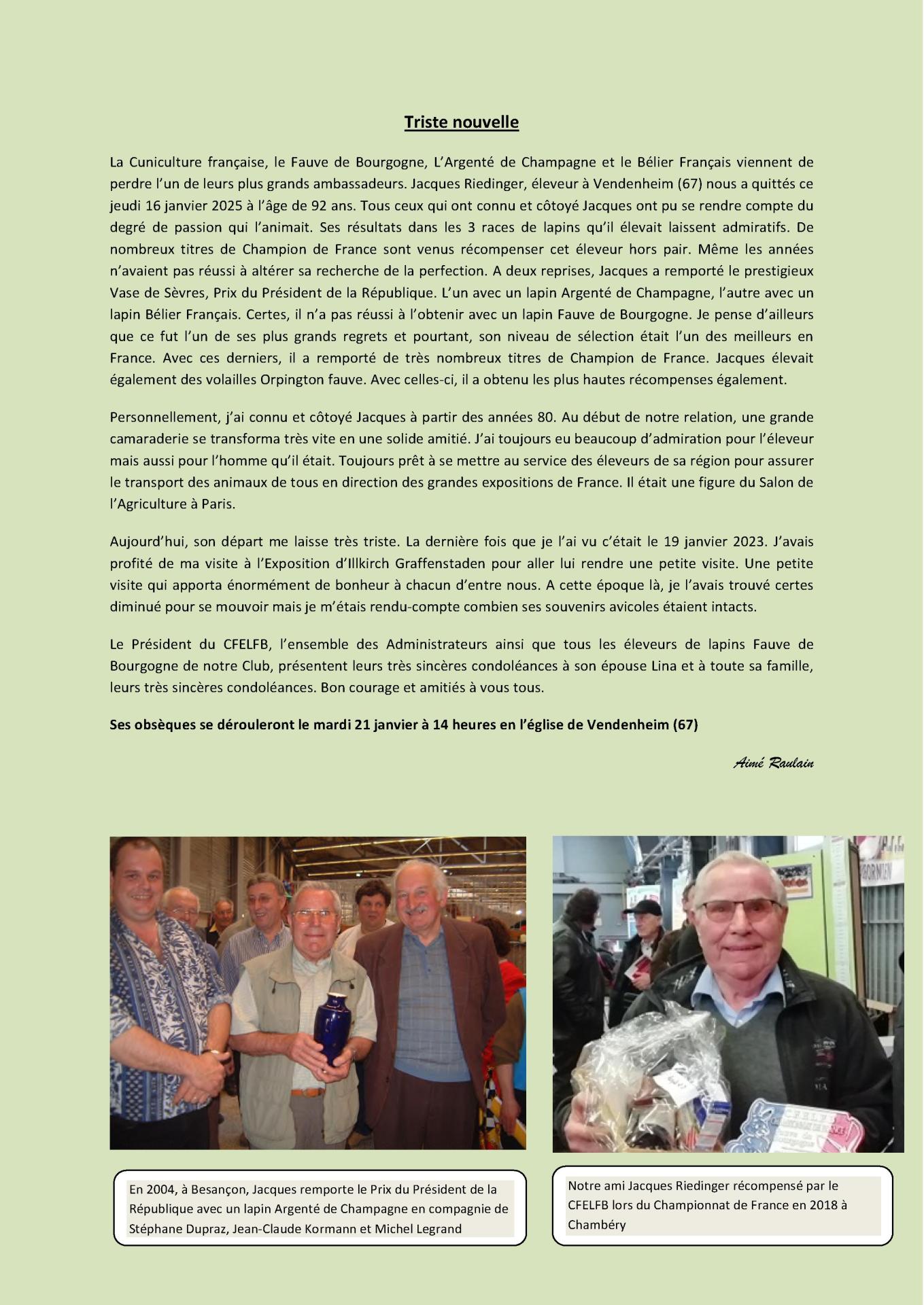 Article jacques riedinger